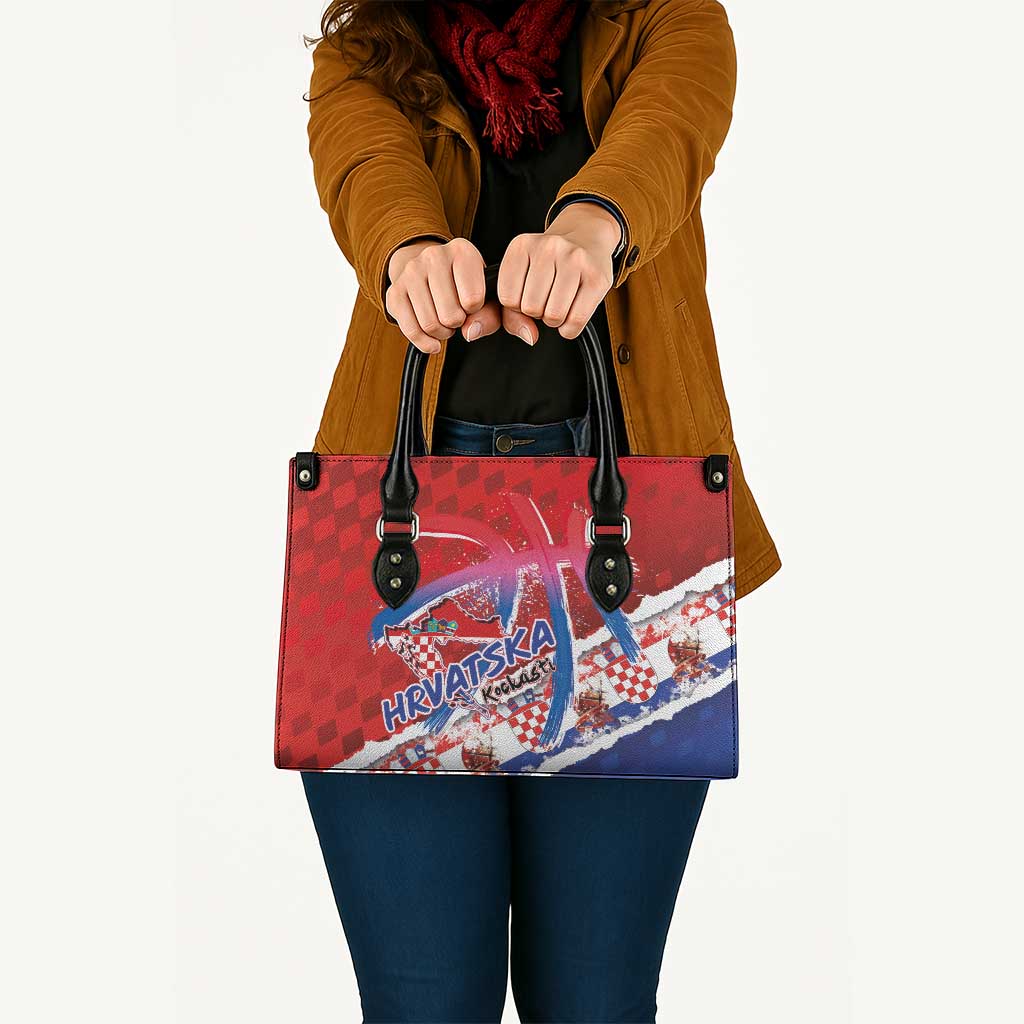 Basketball Fan Jersey Croatian Leather Bag Hrvatska-The Chequered Ones - Wonder Print Shop