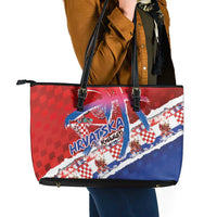 Basketball Fan Jersey Croatian Leather Tote Bag Hrvatska-The Chequered Ones - Wonder Print Shop