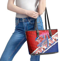 Basketball Fan Jersey Croatian Leather Tote Bag Hrvatska-The Chequered Ones - Wonder Print Shop