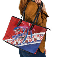 Basketball Fan Jersey Croatian Leather Tote Bag Hrvatska-The Chequered Ones - Wonder Print Shop