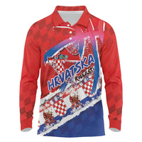 Basketball Fan Jersey Croatian Long Sleeve Polo Shirt Hrvatska-The Chequered Ones - Wonder Print Shop
