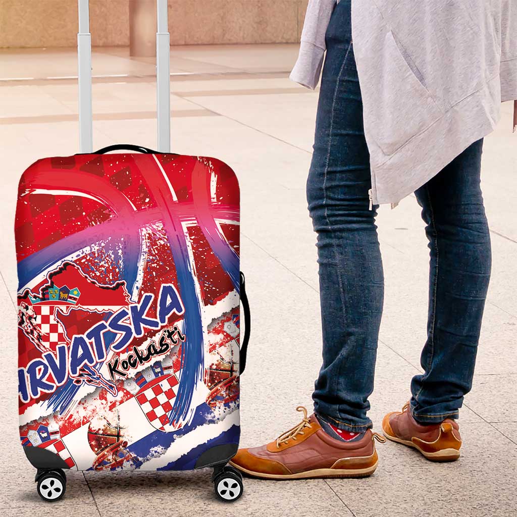 Basketball Fan Jersey Croatian Luggage Cover Hrvatska-The Chequered Ones - Wonder Print Shop