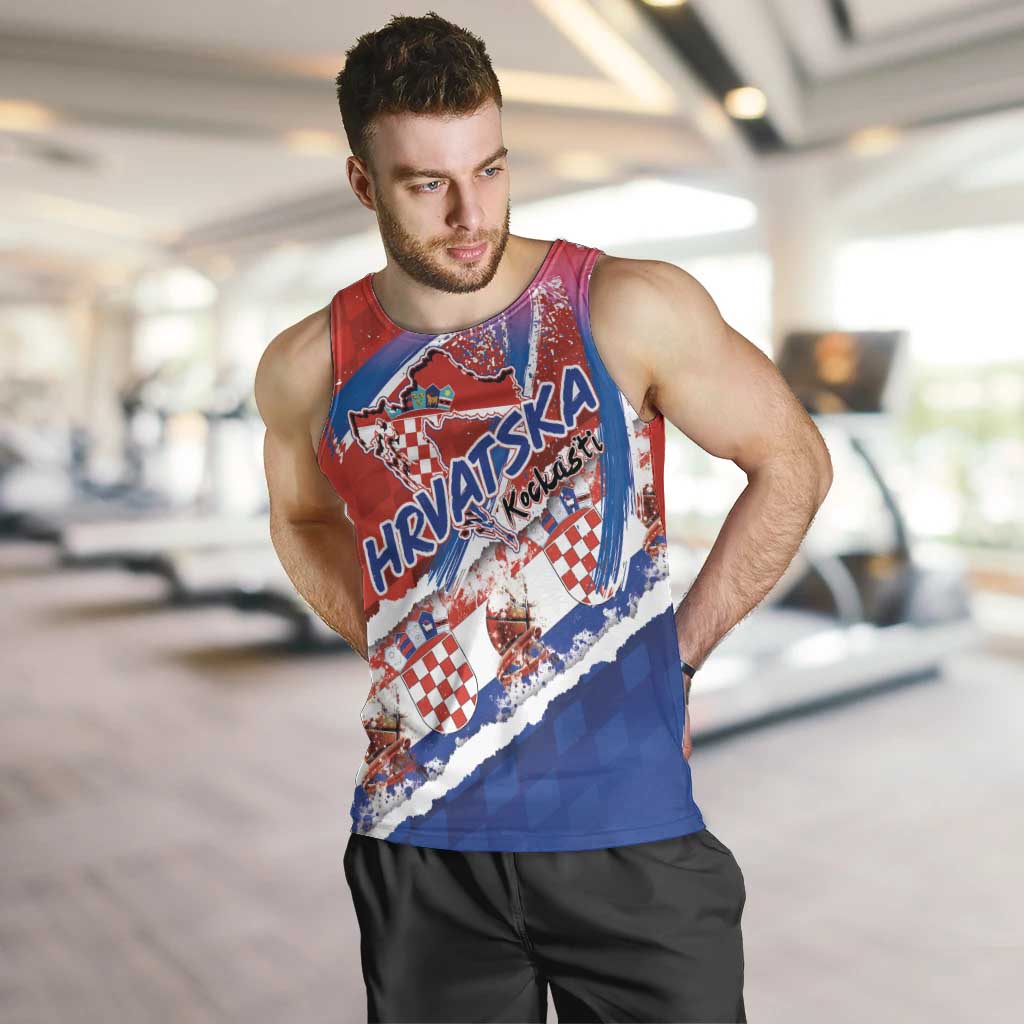 Basketball Fan Jersey Croatian Men Tank Top Hrvatska-The Chequered Ones - Wonder Print Shop
