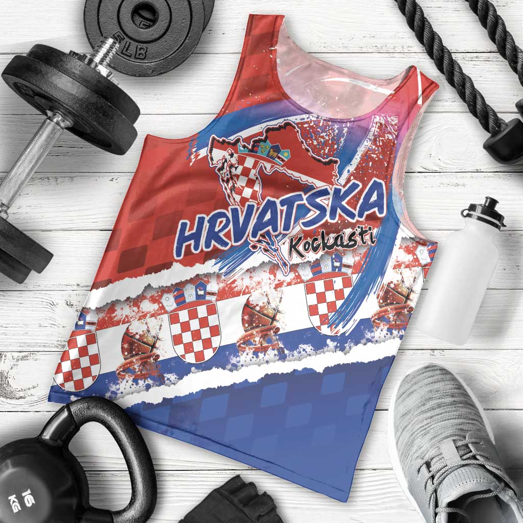 Basketball Fan Jersey Croatian Men Tank Top Hrvatska-The Chequered Ones - Wonder Print Shop