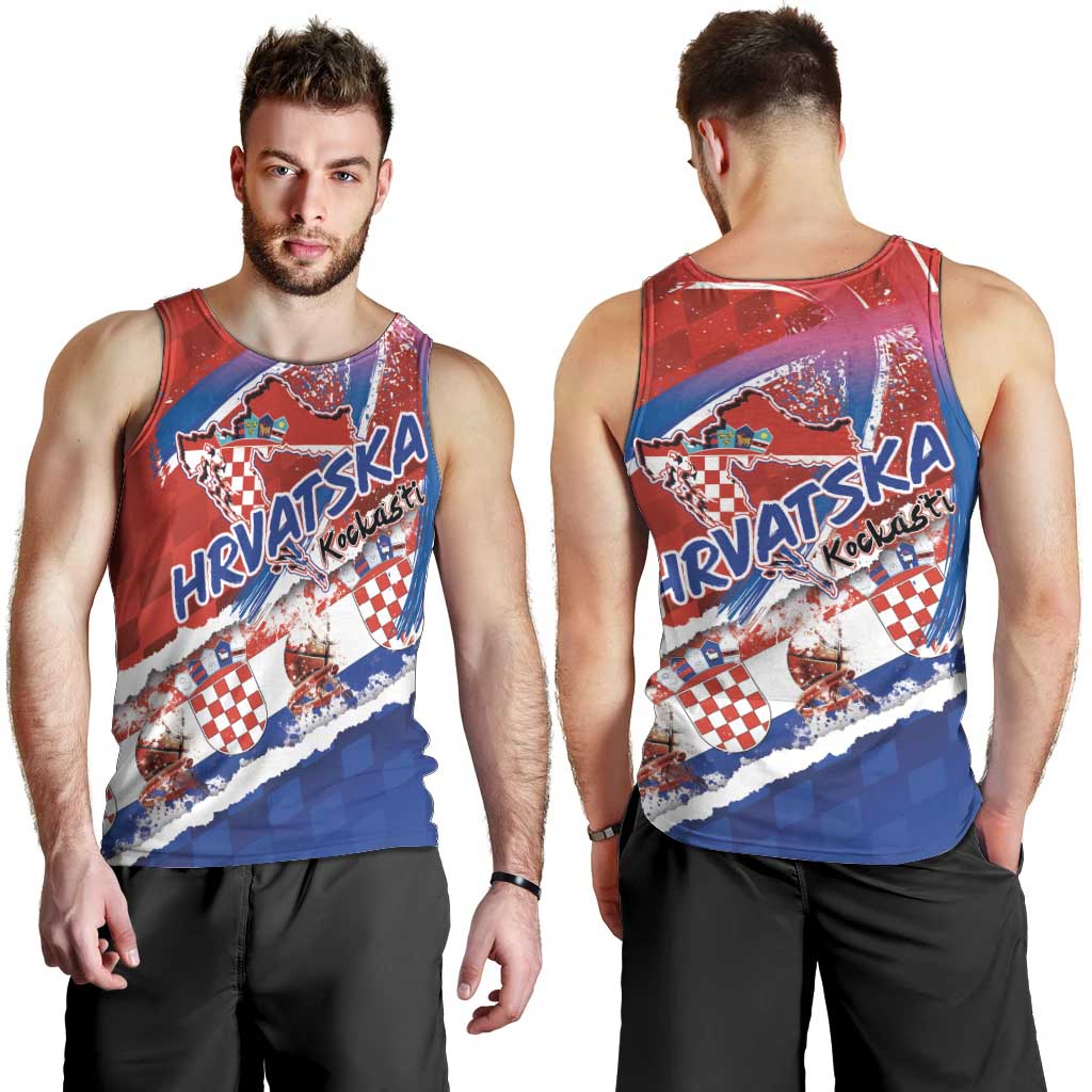 Basketball Fan Jersey Croatian Men Tank Top Hrvatska-The Chequered Ones - Wonder Print Shop