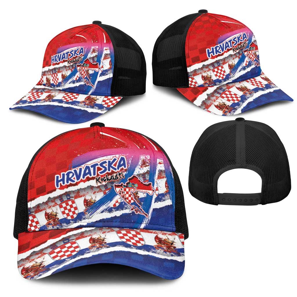 Basketball Fan Jersey Croatian Mesh Trucker Cap Hrvatska-The Chequered Ones - Wonder Print Shop