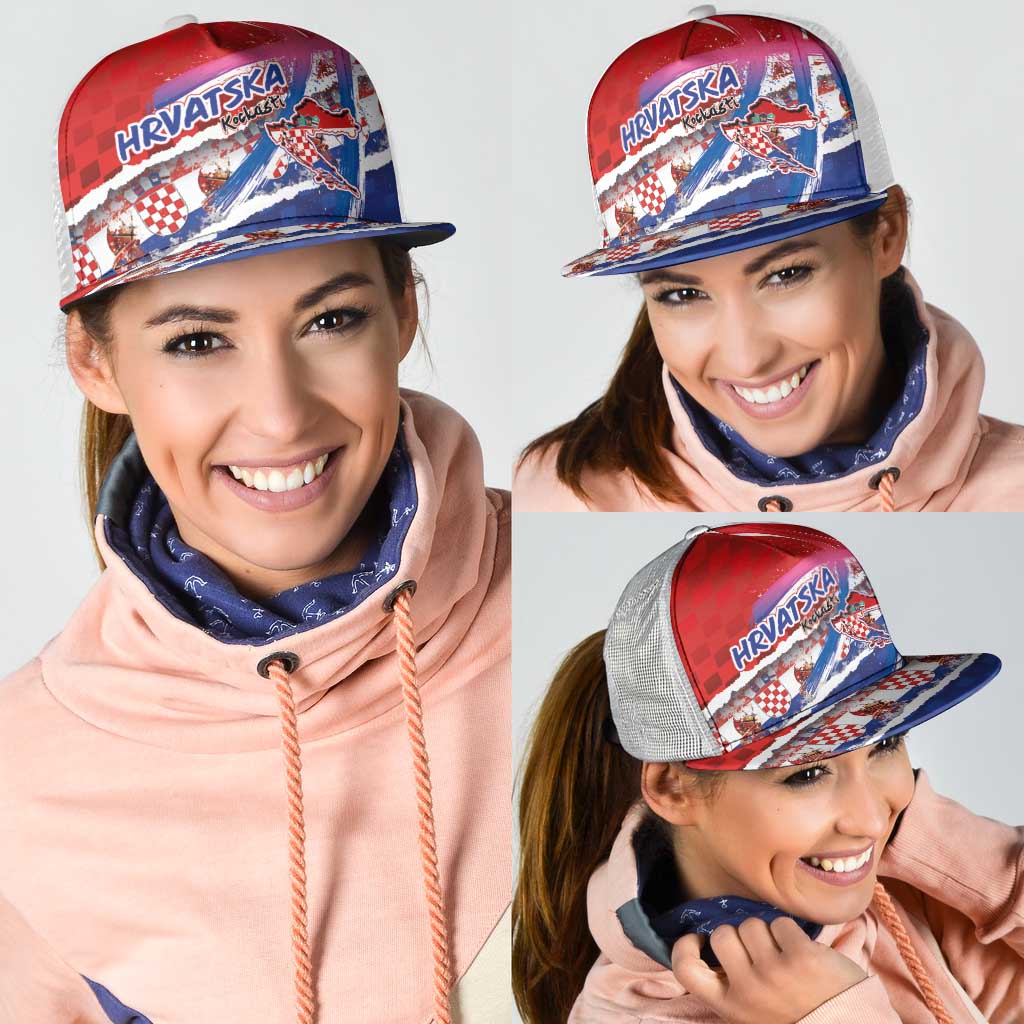 Basketball Fan Jersey Croatian Mesh Trucker Cap Hrvatska-The Chequered Ones - Wonder Print Shop