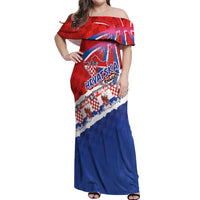 Basketball Fan Jersey Croatian Off Shoulder Maxi Dress Hrvatska-The Chequered Ones - Wonder Print Shop