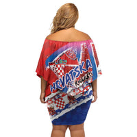 Basketball Fan Jersey Croatian Off Shoulder Short Dress Hrvatska-The Chequered Ones - Wonder Print Shop