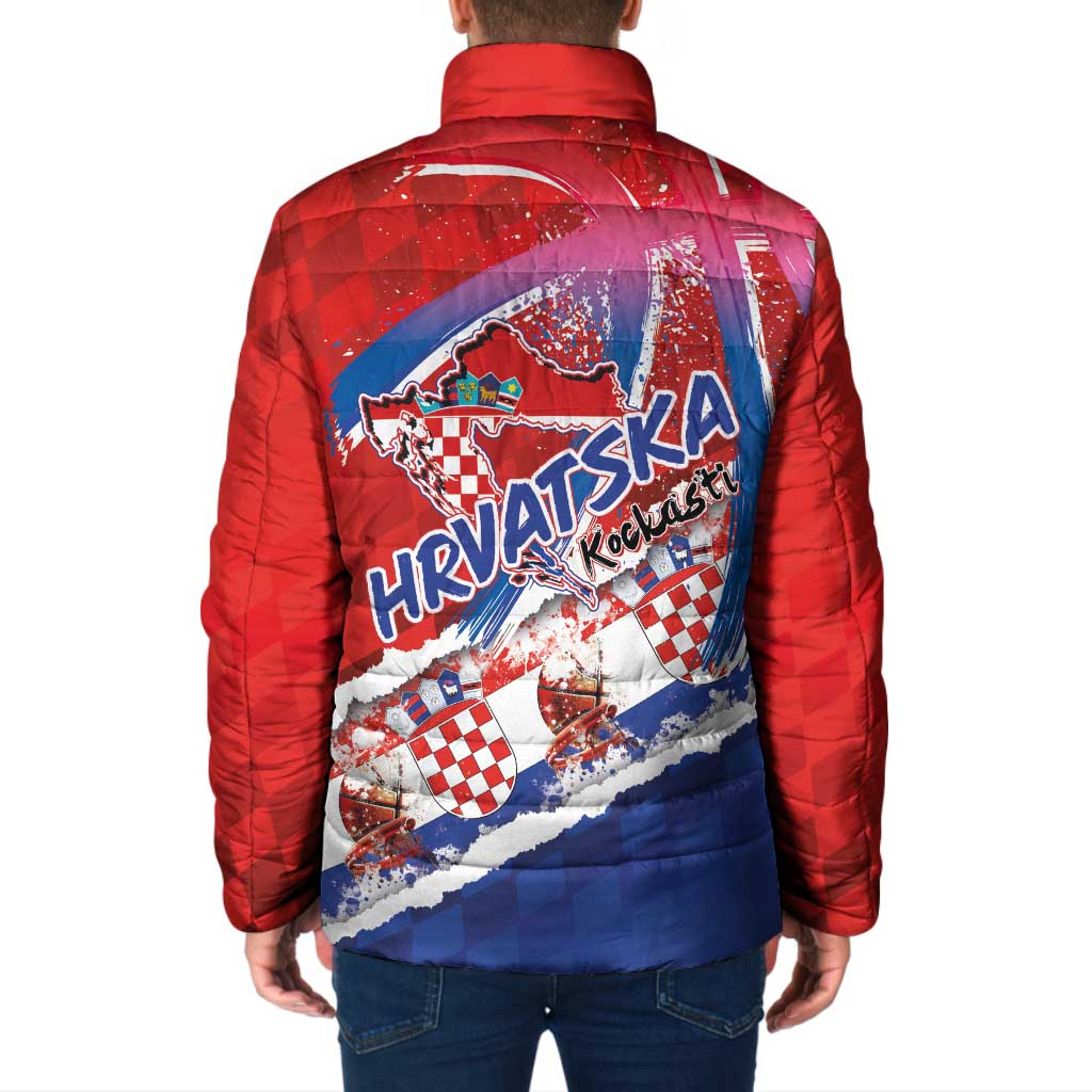 Basketball Fan Jersey Croatian Padded Jacket Hrvatska-The Chequered Ones - Wonder Print Shop