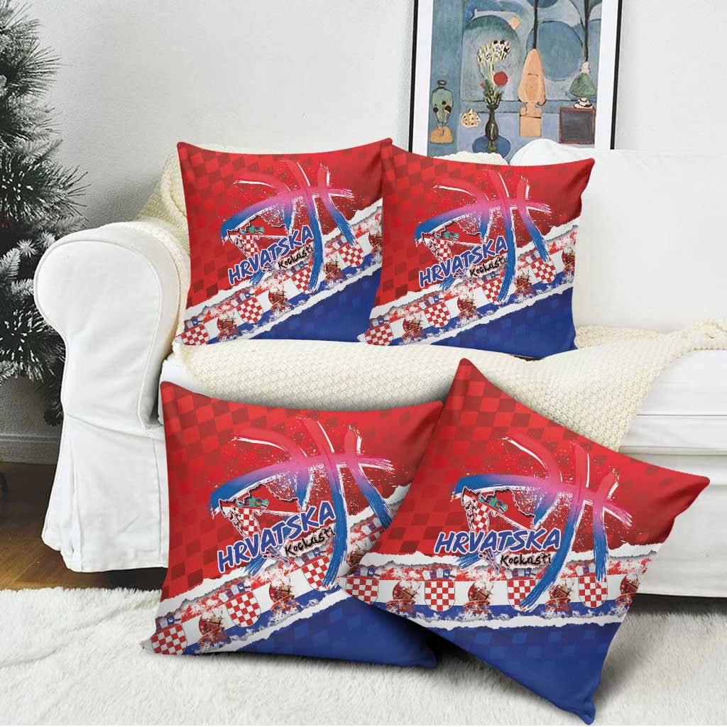 Basketball Fan Jersey Croatian Pillow Cover Hrvatska-The Chequered Ones - Wonder Print Shop