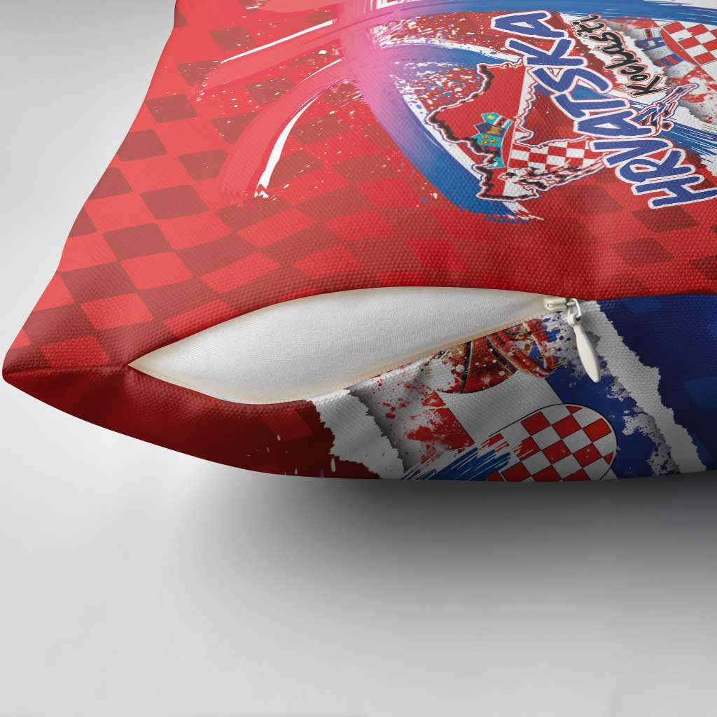 Basketball Fan Jersey Croatian Pillow Cover Hrvatska-The Chequered Ones - Wonder Print Shop