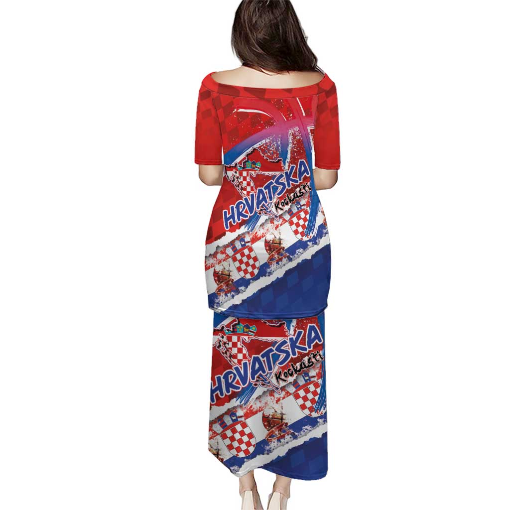 Basketball Fan Jersey Croatian Puletasi Hrvatska-The Chequered Ones - Wonder Print Shop