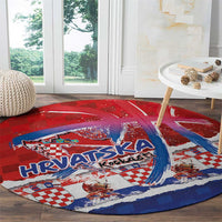 Basketball Fan Jersey Croatian Round Carpet Hrvatska-The Chequered Ones - Wonder Print Shop