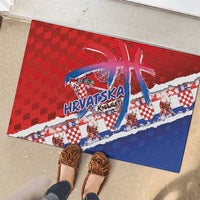 Basketball Fan Jersey Croatian Rubber Doormat Hrvatska-The Chequered Ones - Wonder Print Shop