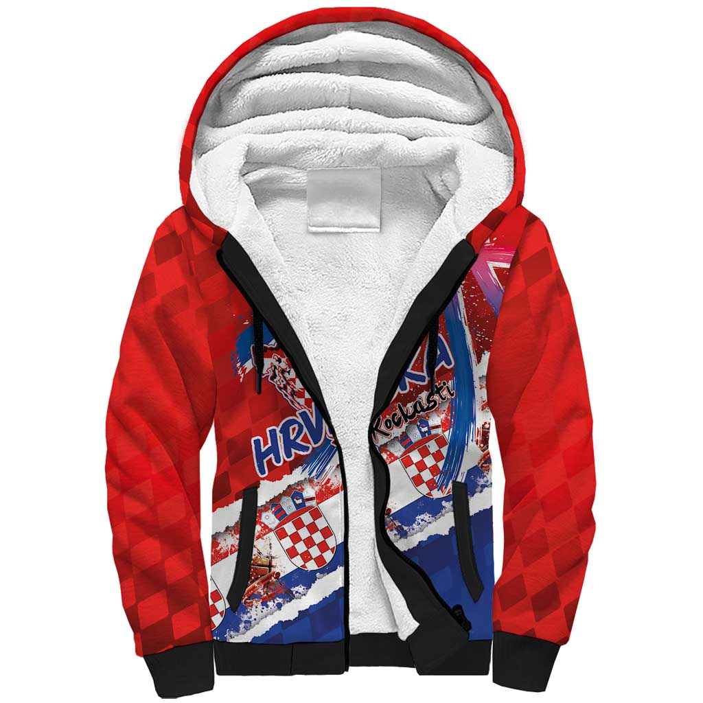 Basketball Fan Jersey Croatian Sherpa Hoodie Hrvatska-The Chequered Ones - Wonder Print Shop