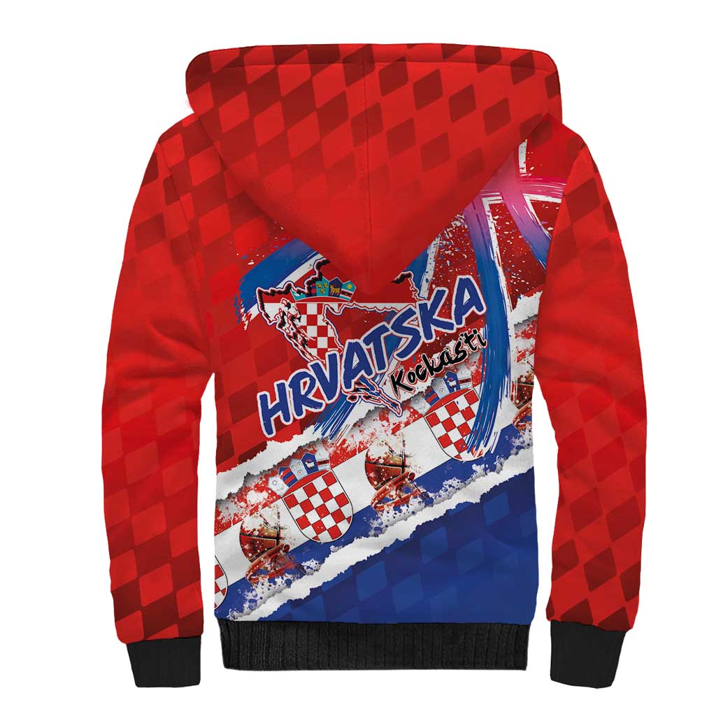 Basketball Fan Jersey Croatian Sherpa Hoodie Hrvatska-The Chequered Ones - Wonder Print Shop