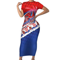 Basketball Fan Jersey Croatian Short Sleeve Bodycon Dress Hrvatska-The Chequered Ones - Wonder Print Shop