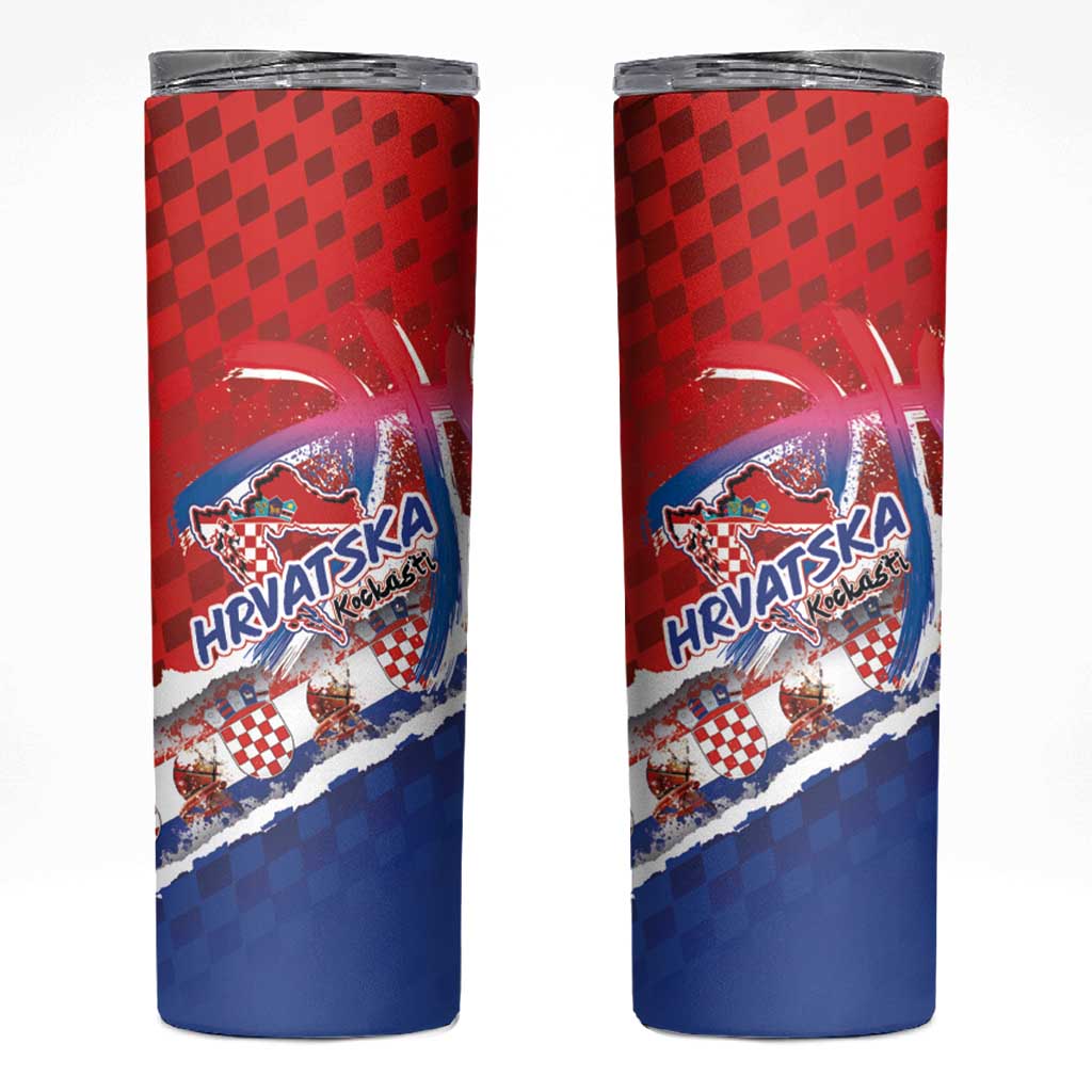 Basketball Fan Jersey Croatian Skinny Tumbler Hrvatska-The Chequered Ones - Wonder Print Shop