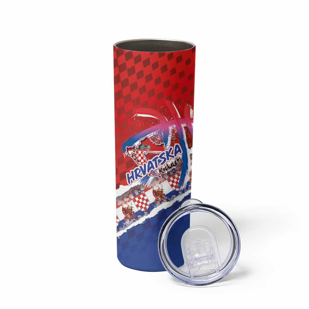 Basketball Fan Jersey Croatian Skinny Tumbler Hrvatska-The Chequered Ones - Wonder Print Shop