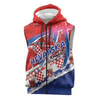Basketball Fan Jersey Croatian Sleeveless Zip Hoodie Hrvatska-The Chequered Ones - Wonder Print Shop
