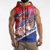 Basketball Fan Jersey Croatian Sleeveless Zip Hoodie Hrvatska-The Chequered Ones - Wonder Print Shop