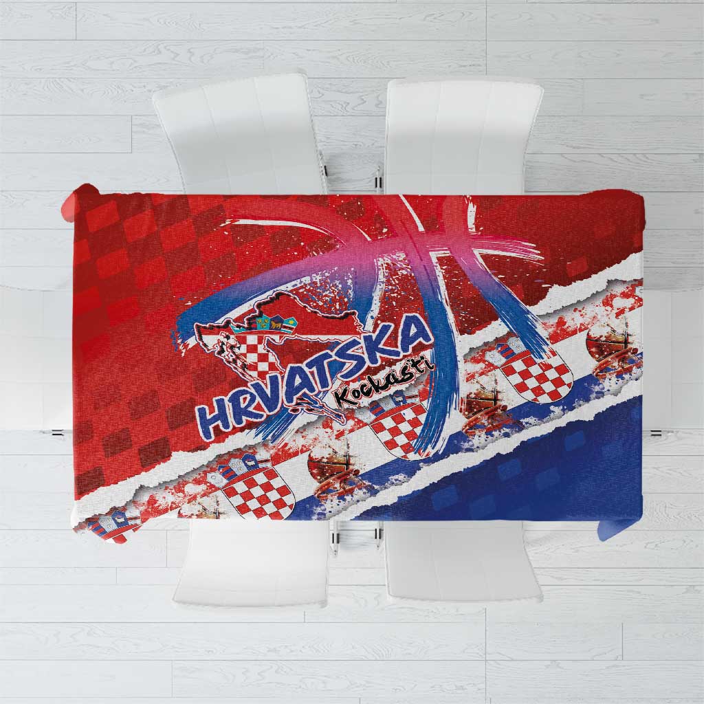 Basketball Fan Jersey Croatian Tablecloth Hrvatska-The Chequered Ones - Wonder Print Shop