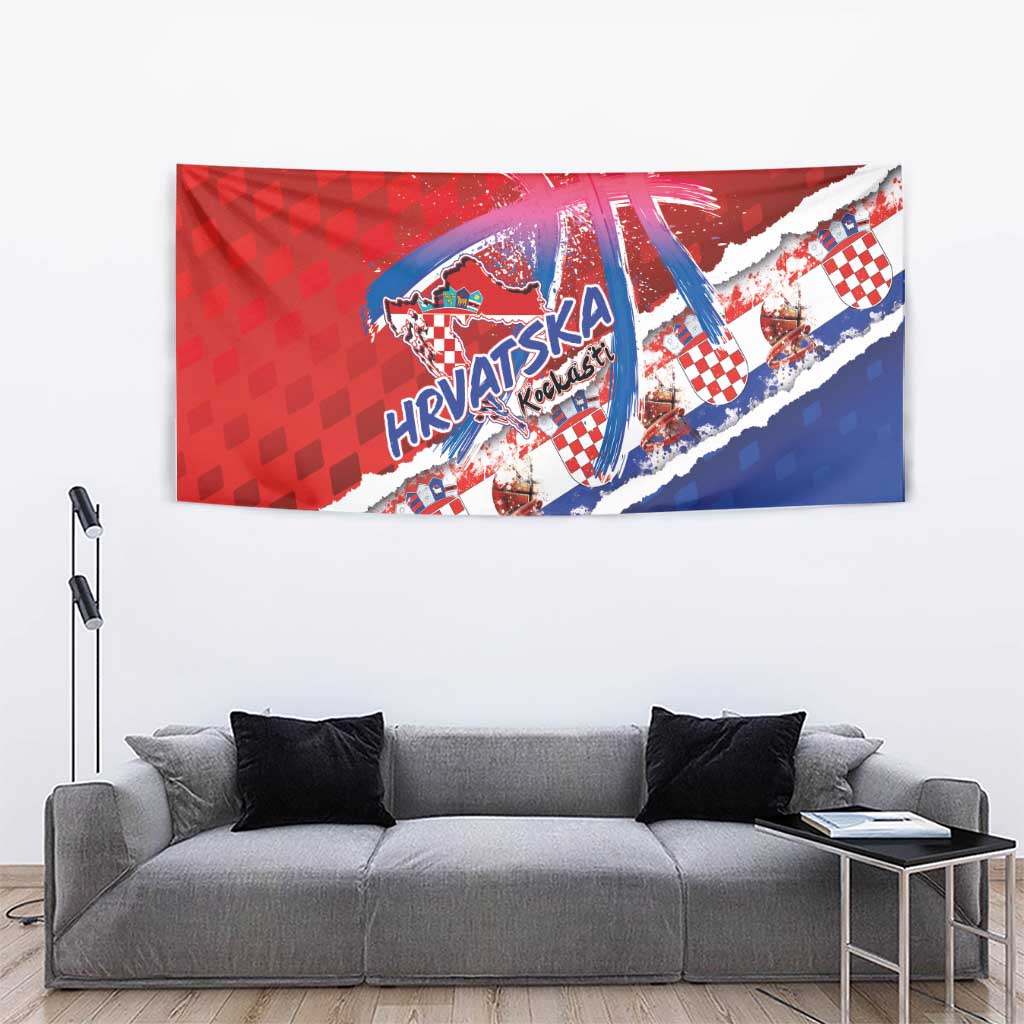 Basketball Fan Jersey Croatian Tapestry Hrvatska-The Chequered Ones - Wonder Print Shop