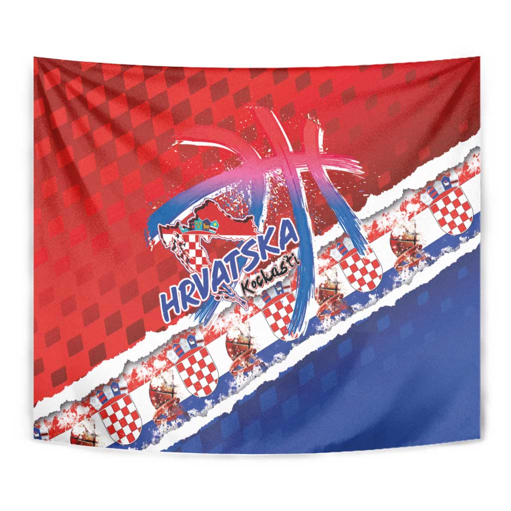 Basketball Fan Jersey Croatian Tapestry Hrvatska-The Chequered Ones - Wonder Print Shop