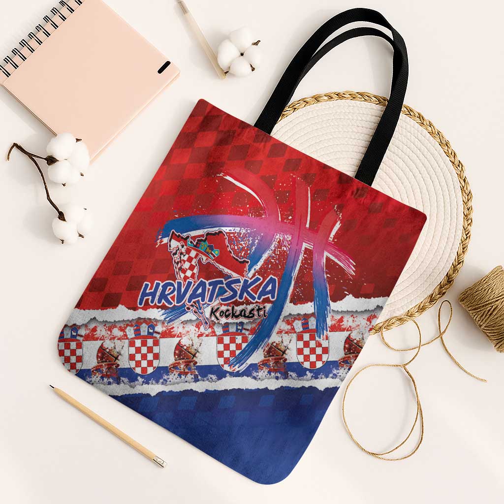 Basketball Fan Jersey Croatian Tote Bag Hrvatska-The Chequered Ones - Wonder Print Shop