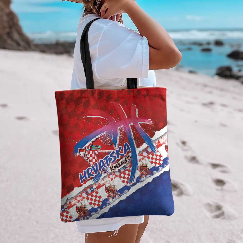 Basketball Fan Jersey Croatian Tote Bag Hrvatska-The Chequered Ones - Wonder Print Shop