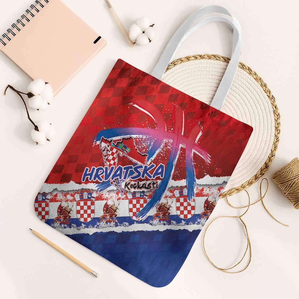 Basketball Fan Jersey Croatian Tote Bag Hrvatska-The Chequered Ones - Wonder Print Shop