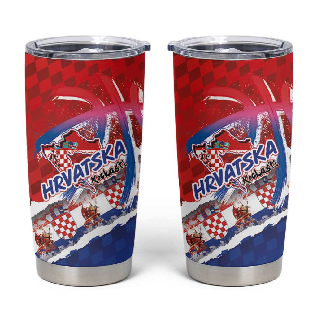 Basketball Fan Jersey Croatian Tumbler Cup Hrvatska-The Chequered Ones - Wonder Print Shop