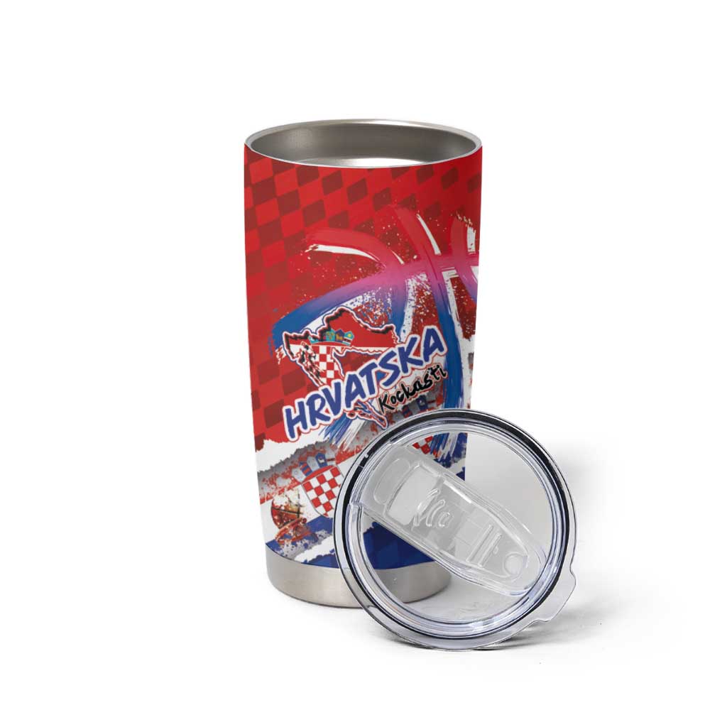 Basketball Fan Jersey Croatian Tumbler Cup Hrvatska-The Chequered Ones - Wonder Print Shop