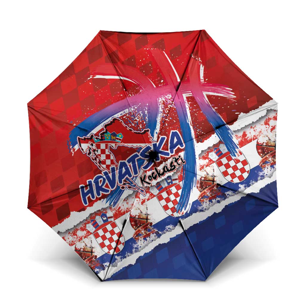 Basketball Fan Jersey Croatian Umbrella Hrvatska-The Chequered Ones - Wonder Print Shop