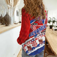 Basketball Fan Jersey Croatian Women Casual Shirt Hrvatska-The Chequered Ones - Wonder Print Shop