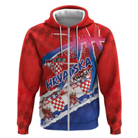 Basketball Fan Jersey Croatian Zip Hoodie Hrvatska-The Chequered Ones - Wonder Print Shop