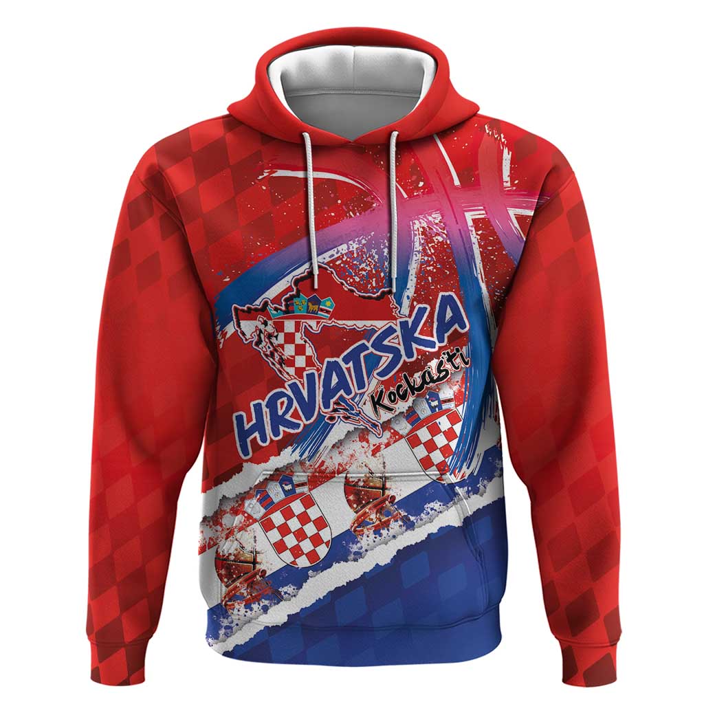 Basketball Fan Jersey Croatian Zip Hoodie Hrvatska-The Chequered Ones - Wonder Print Shop