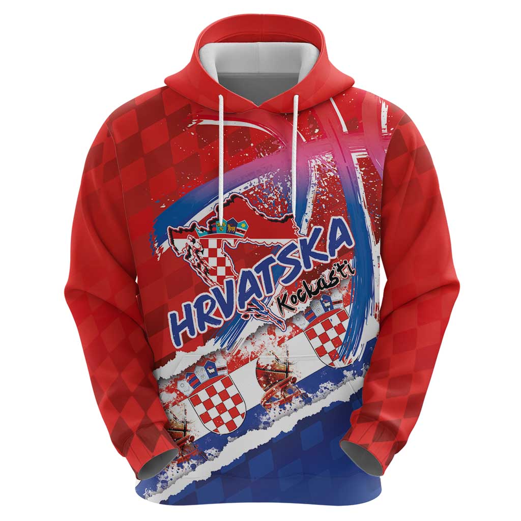 Basketball Fan Jersey Croatian Zip Hoodie Hrvatska-The Chequered Ones - Wonder Print Shop