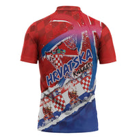 Basketball Fan Jersey Croatian Zipper Polo Shirt Hrvatska-The Chequered Ones - Wonder Print Shop