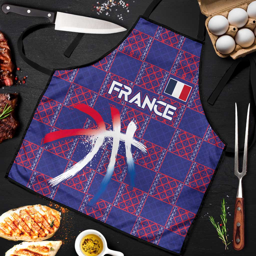 Basketball Fan Jersey French Apron Paris Architectural Heritage Checkered Style - Wonder Print Shop