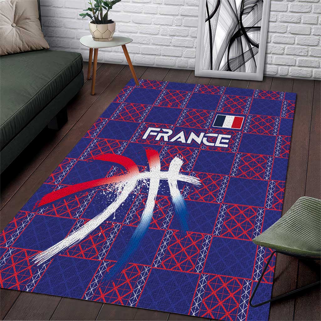 Basketball Fan Jersey French Area Rug Paris Architectural Heritage Checkered Style - Wonder Print Shop