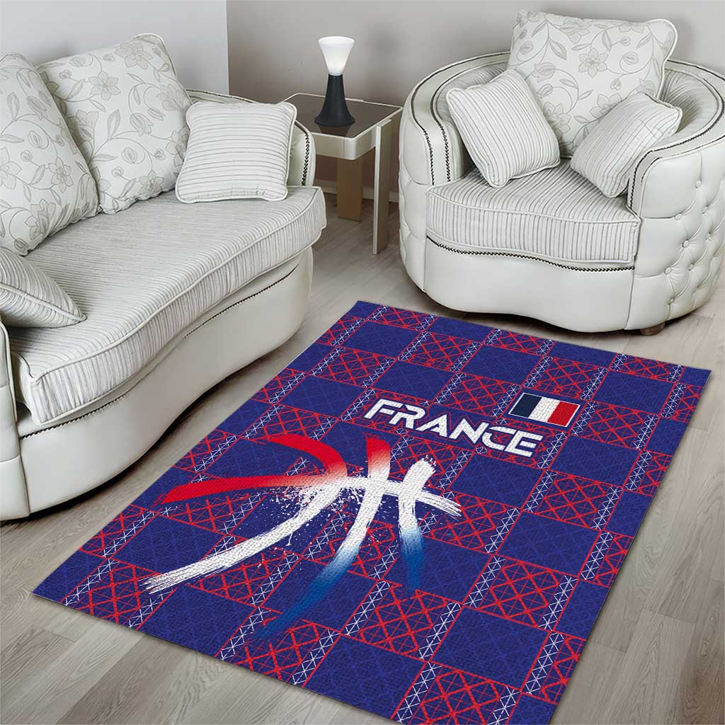 Basketball Fan Jersey French Area Rug Paris Architectural Heritage Checkered Style - Wonder Print Shop