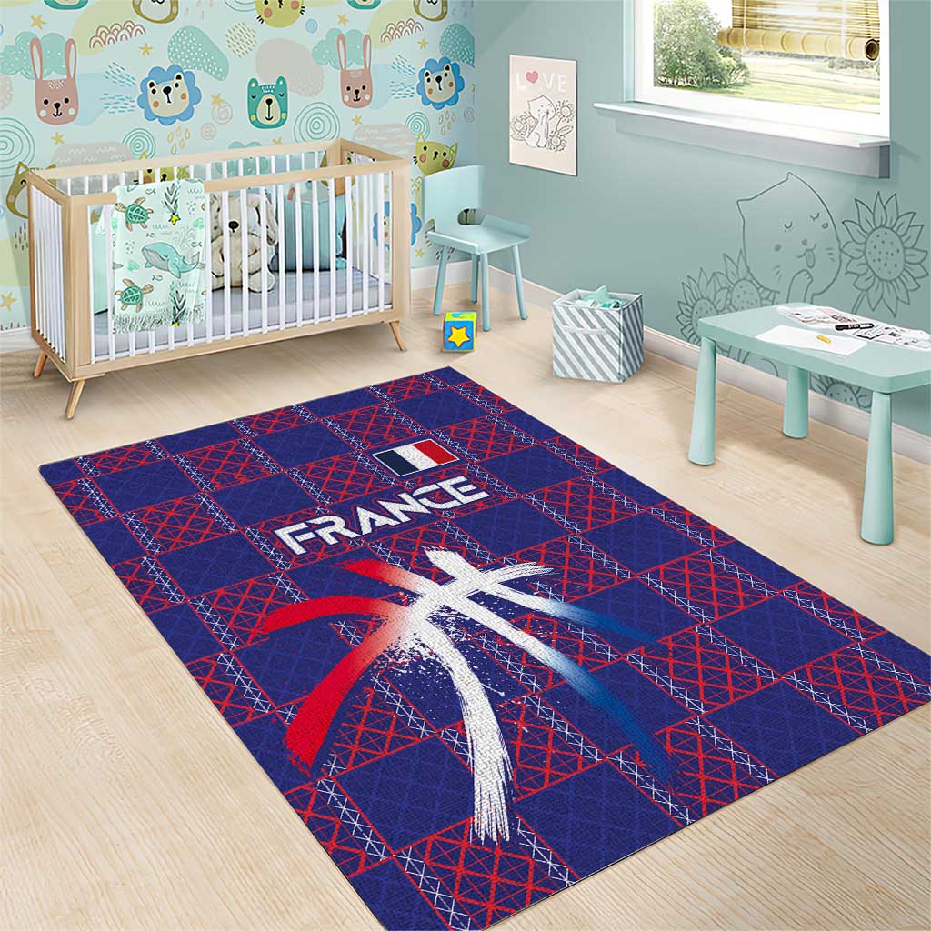 Basketball Fan Jersey French Area Rug Paris Architectural Heritage Checkered Style - Wonder Print Shop