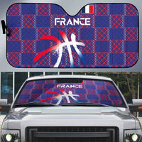 Basketball Fan Jersey French Auto Sun Shade Paris Architectural Heritage Checkered Style - Wonder Print Shop
