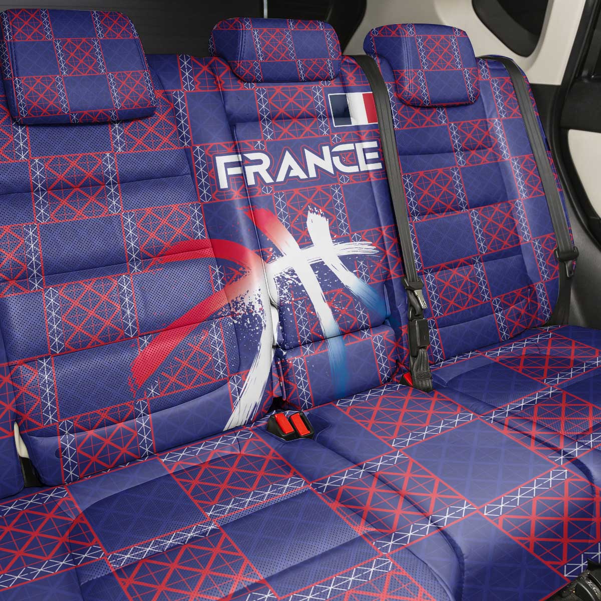 Basketball Fan Jersey French Back Car Seat Cover Paris Architectural Heritage Checkered Style - Wonder Print Shop