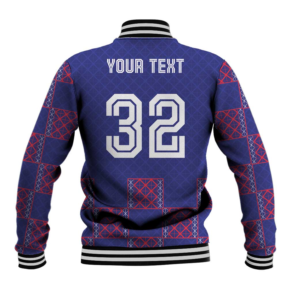 Custom Basketball Fan Jersey French Baseball Jacket Paris Architectural Heritage Checkered Style - Wonder Print Shop