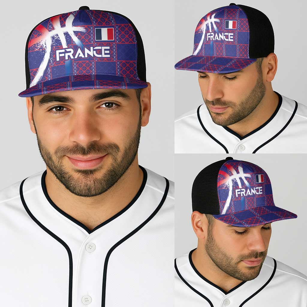Basketball Fan Jersey French Baseball Net Cap Paris Architectural Heritage Checkered Style - Wonder Print Shop