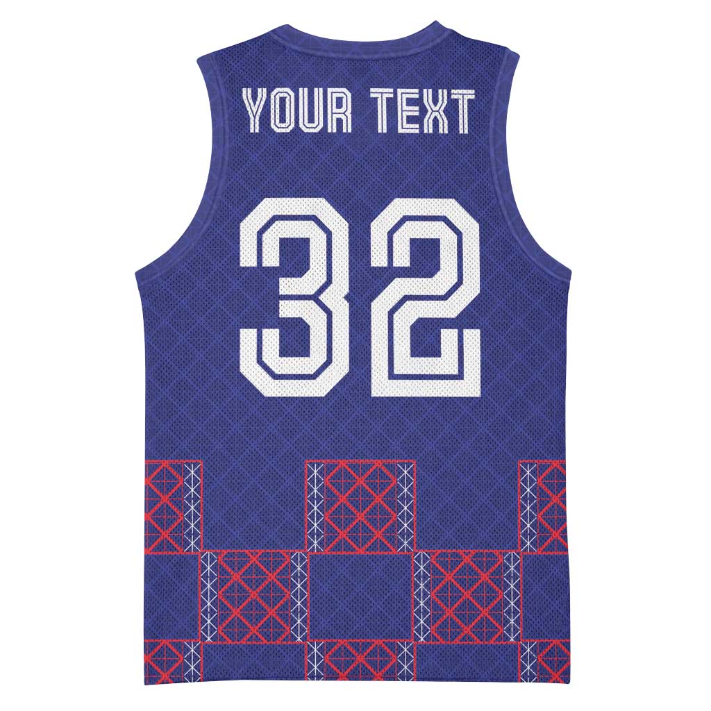 Custom Basketball Fan Jersey French Basketball Jersey Paris Architectural Heritage Checkered Style - Wonder Print Shop