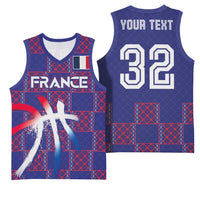 Custom Basketball Fan Jersey French Basketball Jersey Paris Architectural Heritage Checkered Style - Wonder Print Shop